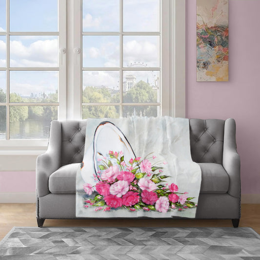 Protea Falling Light Weight Fleece Blanket by Stella Bruwer