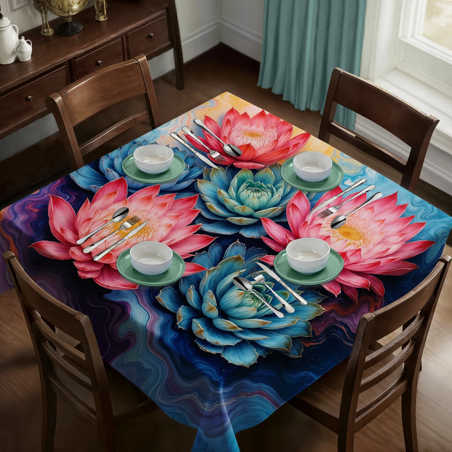 Protea & Succulent Petalwave Square Tablecloth