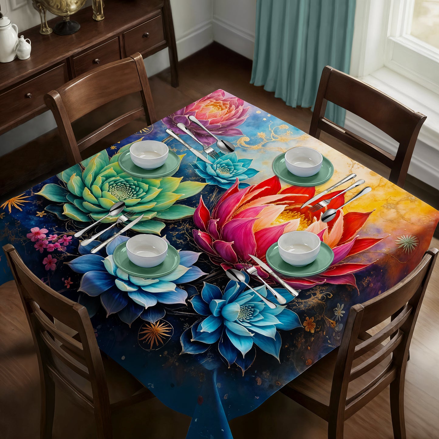 Protea & Succulent Radiance Square Tablecloth