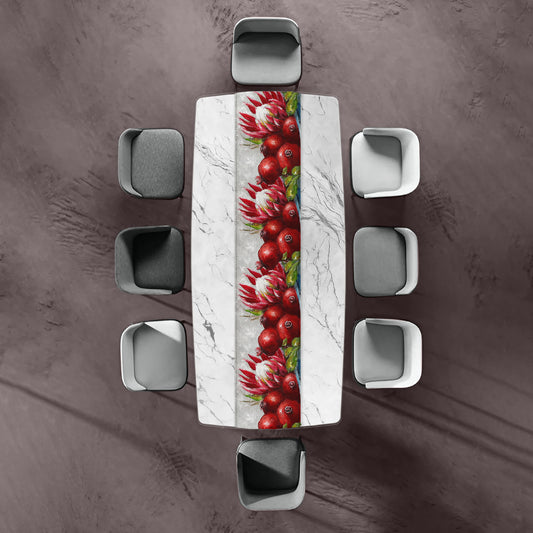 Proteas and Pomegranates By Stella Bruwer Table Runner