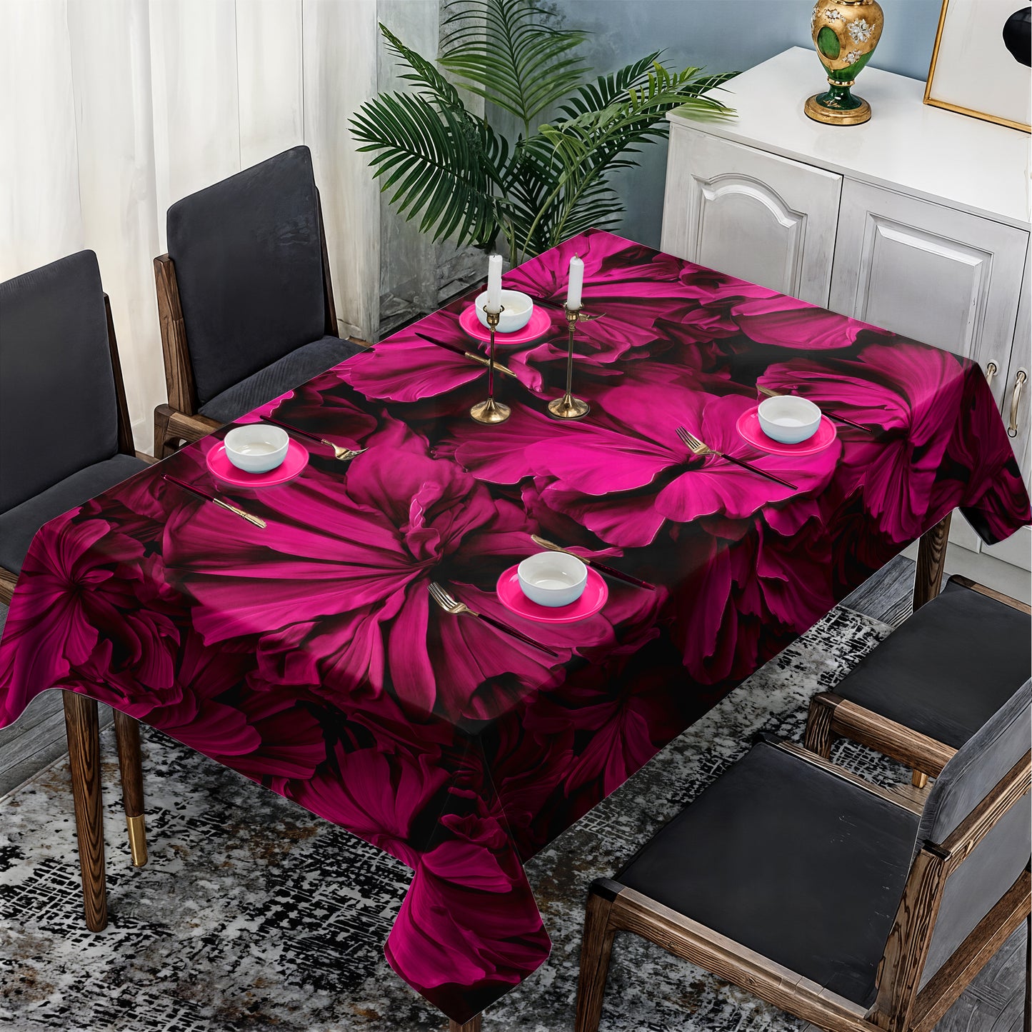 Proud Fuchsia Rectangle Tablecloth