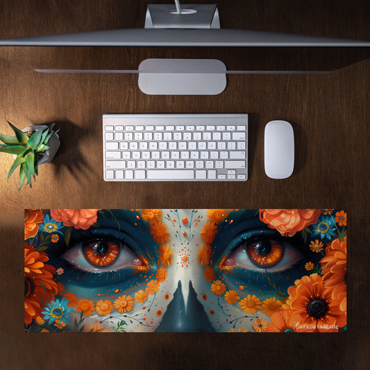 Psychedelic Face by Wikus Schalkwyk Large Desk Pad