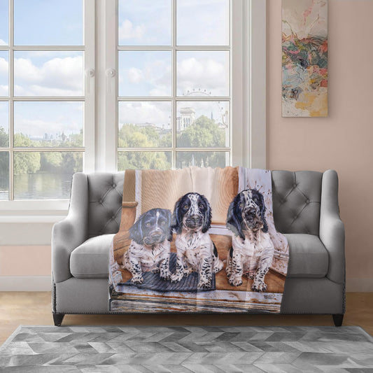 Puppies Light Weight Fleece Blanket by Delene Lambert