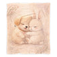 Puppy and Bunny Hugging Baby Fleece Blanket by Nathan Pieterse