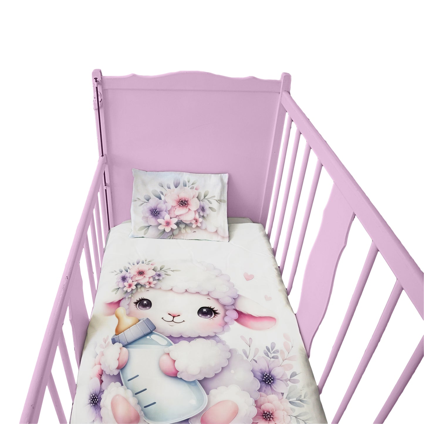 Pure White Lamb Cot Set