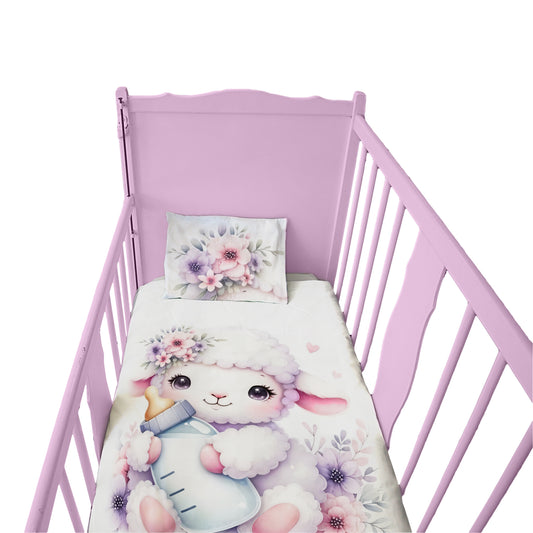 Pure White Lamb Cot Set