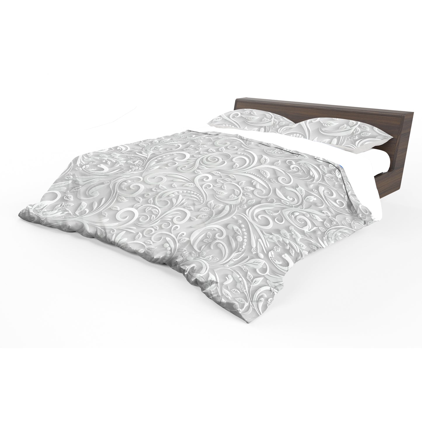 Pure White Petal Flow Duvet Cover Set