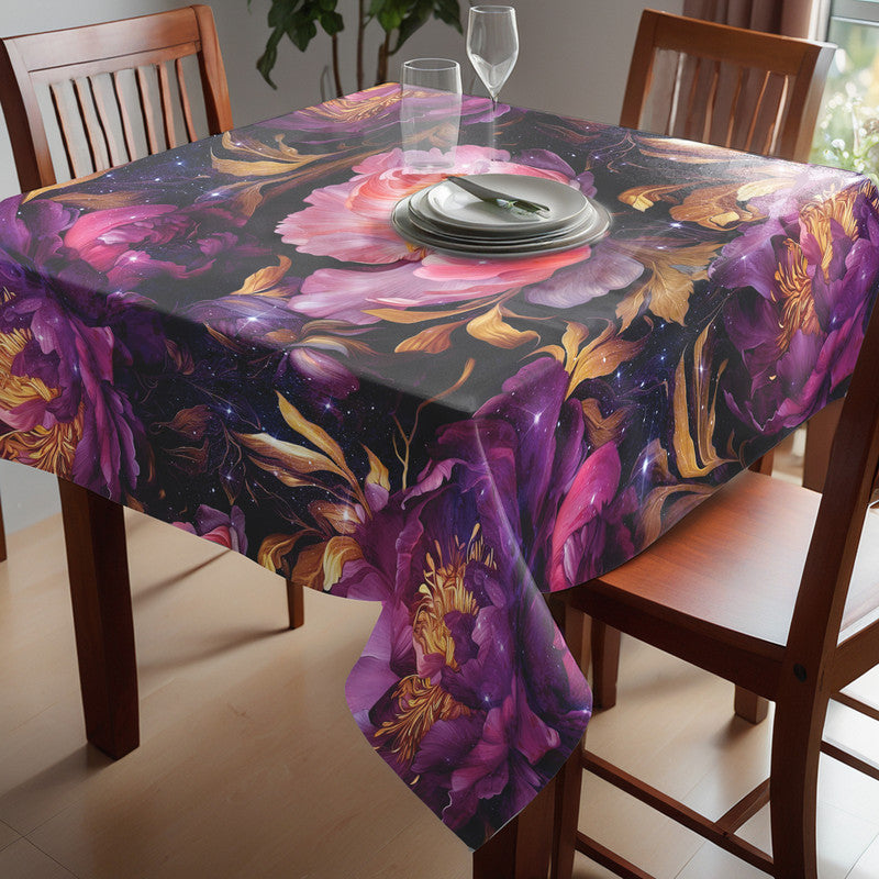 Purple Floral Square Tablecloth