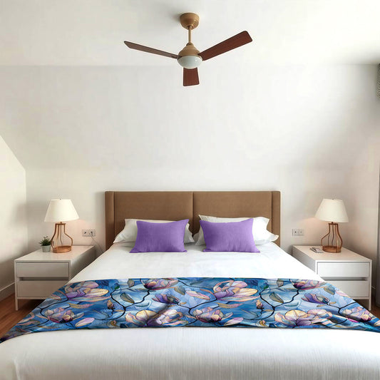 Purple Magnolia Light Bed Throw