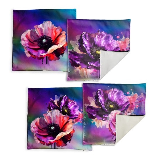 Purple Poppy Set Luxury Scatter Covers Set of 4