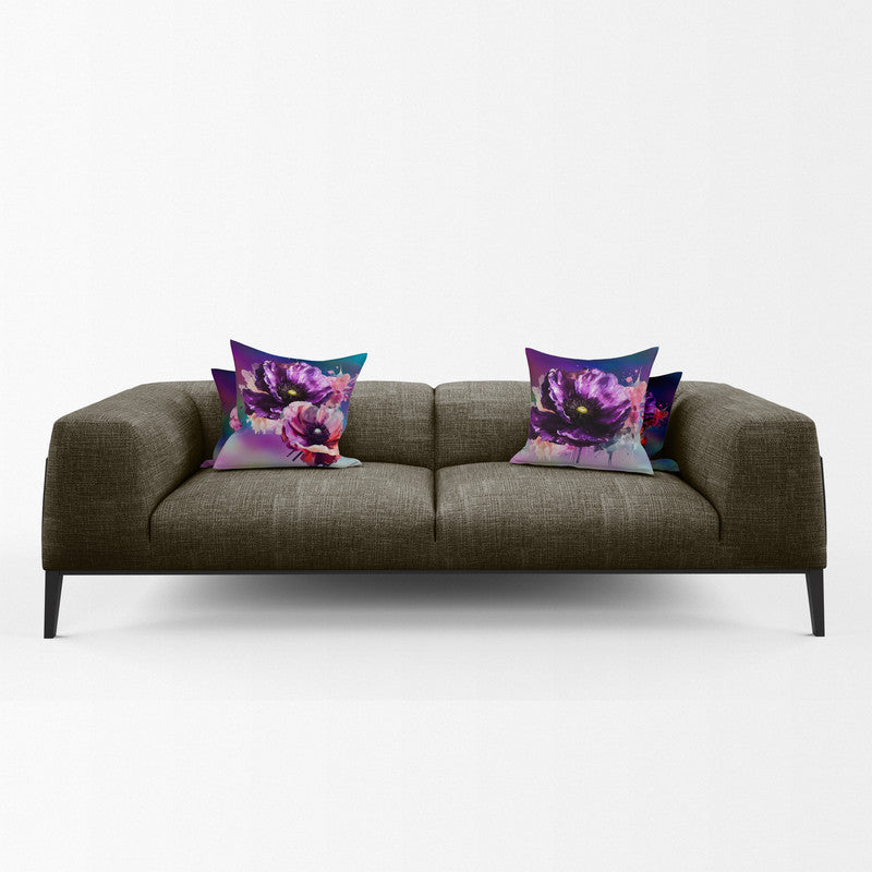 Purple Poppy Set Luxury Scatter Covers Set of 4