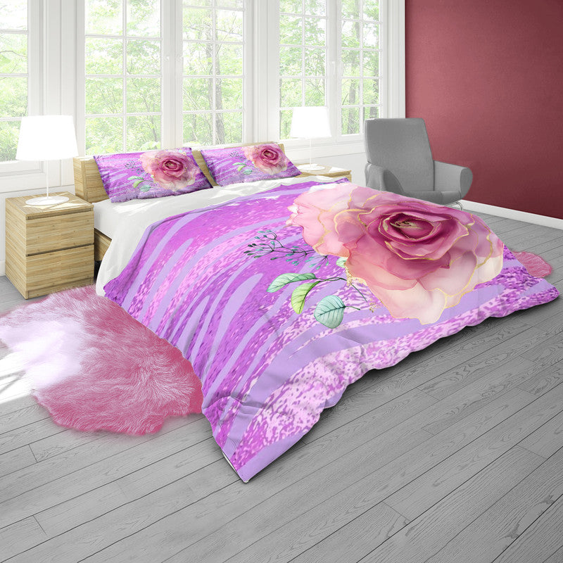 Purple Waves Duvet Cover Set