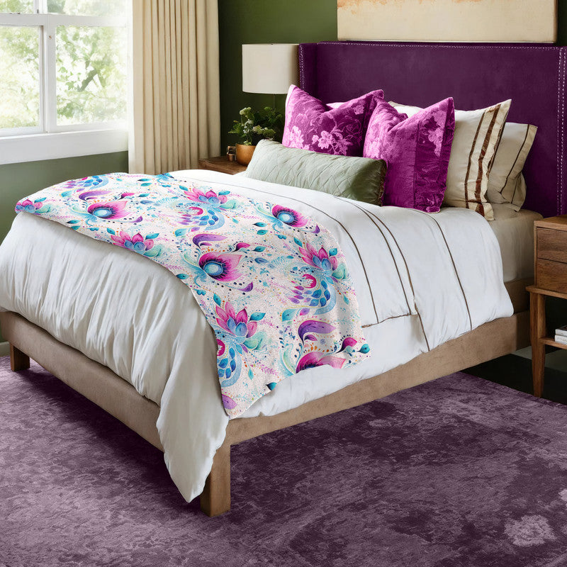 Purple Wings Light Bed Throw