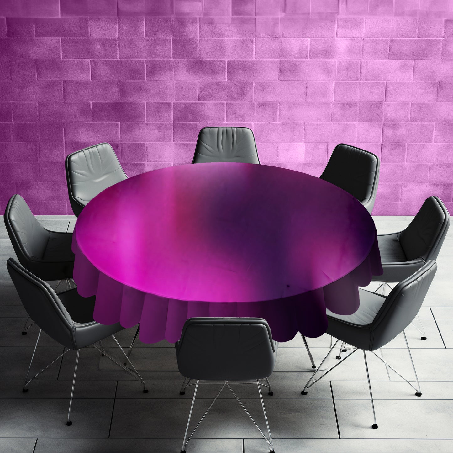 Purple Blur Round Tablecloth