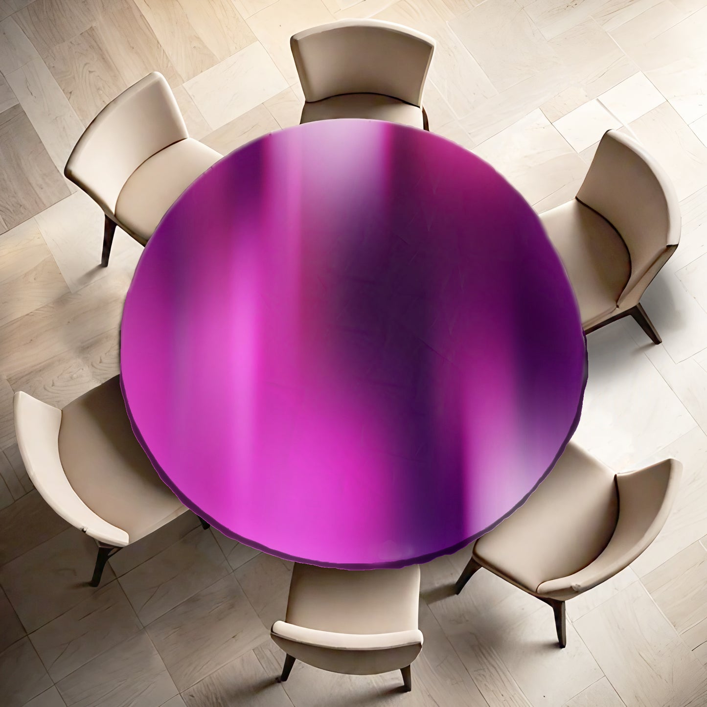 Purple Blur Round Tablecloth