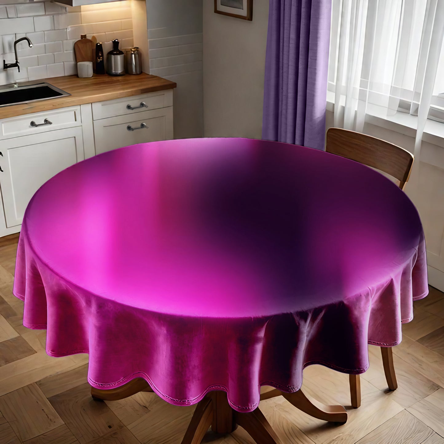 Purple Blur Round Tablecloth