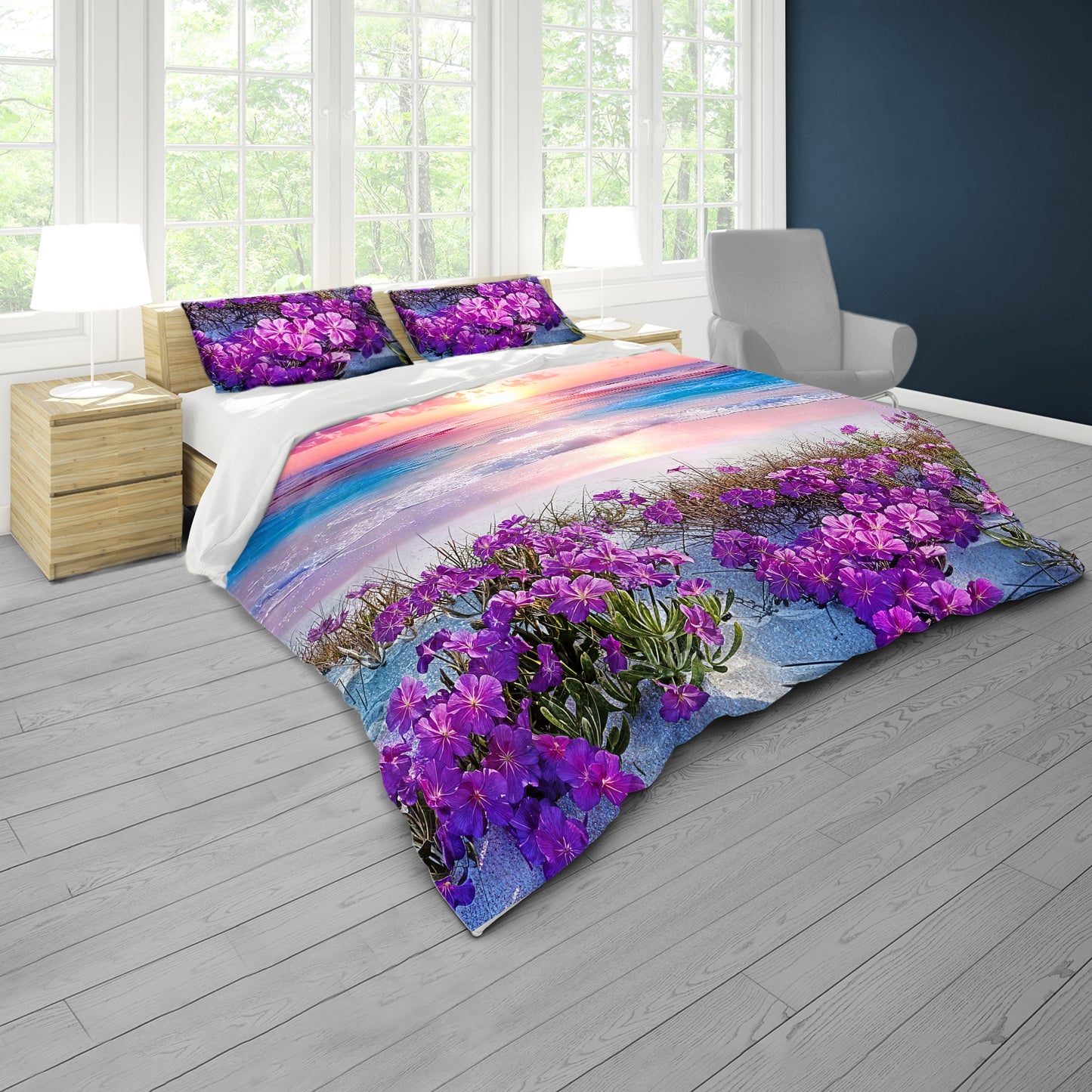 Purple Coastline Duvet Cover Set