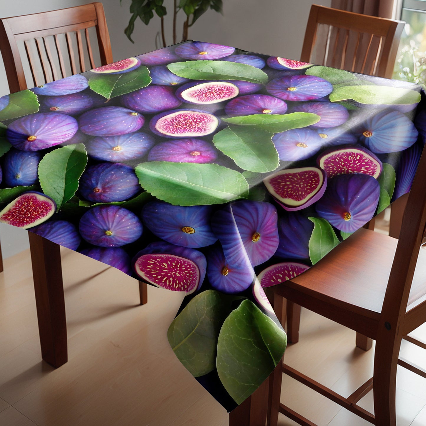 Purple Figs Square Tablecloth