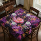 Purple Floral Square Tablecloth