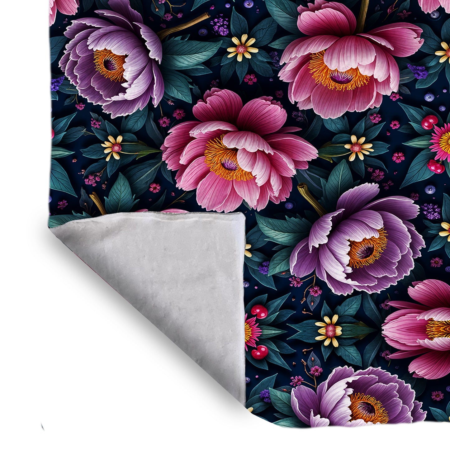 Purple Flowers Bed Throw