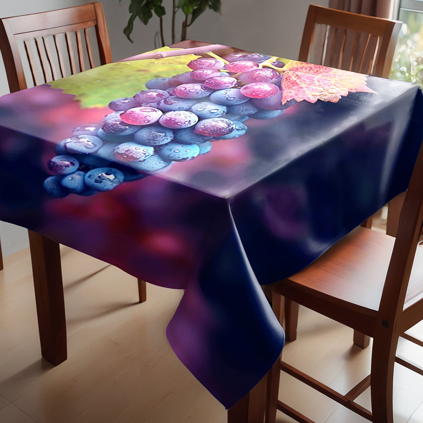 Purple Grapes Square Tablecloth