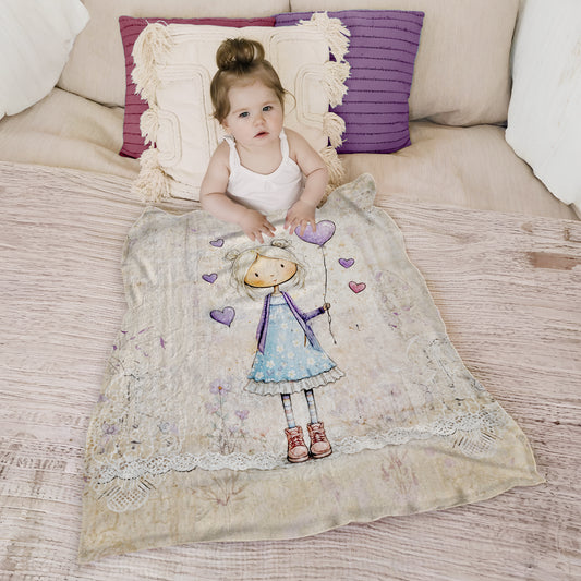 Purple Heart Toddler Fleece Blanket