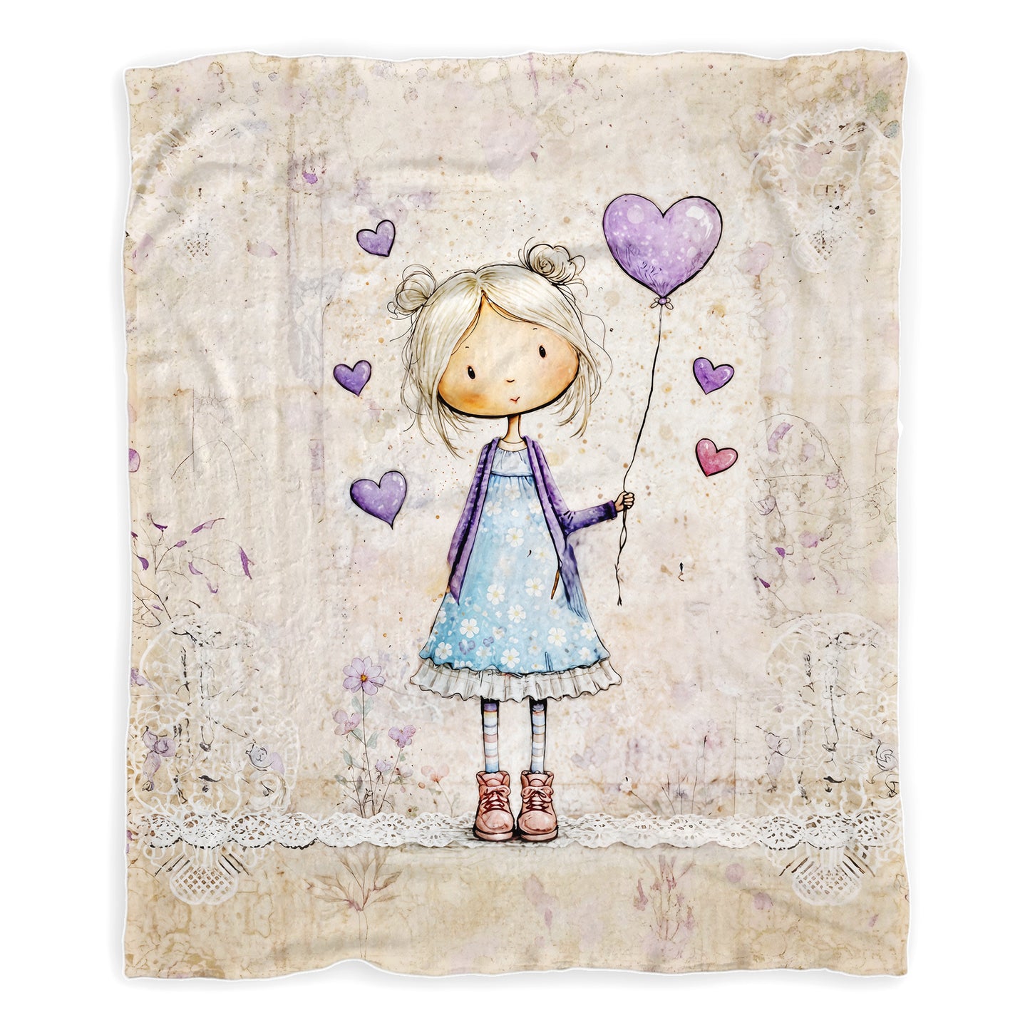 Purple Heart Toddler Fleece Blanket