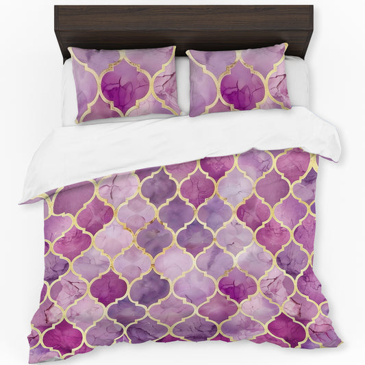 Purple Lantern Shape Design Duvet Cover Set
