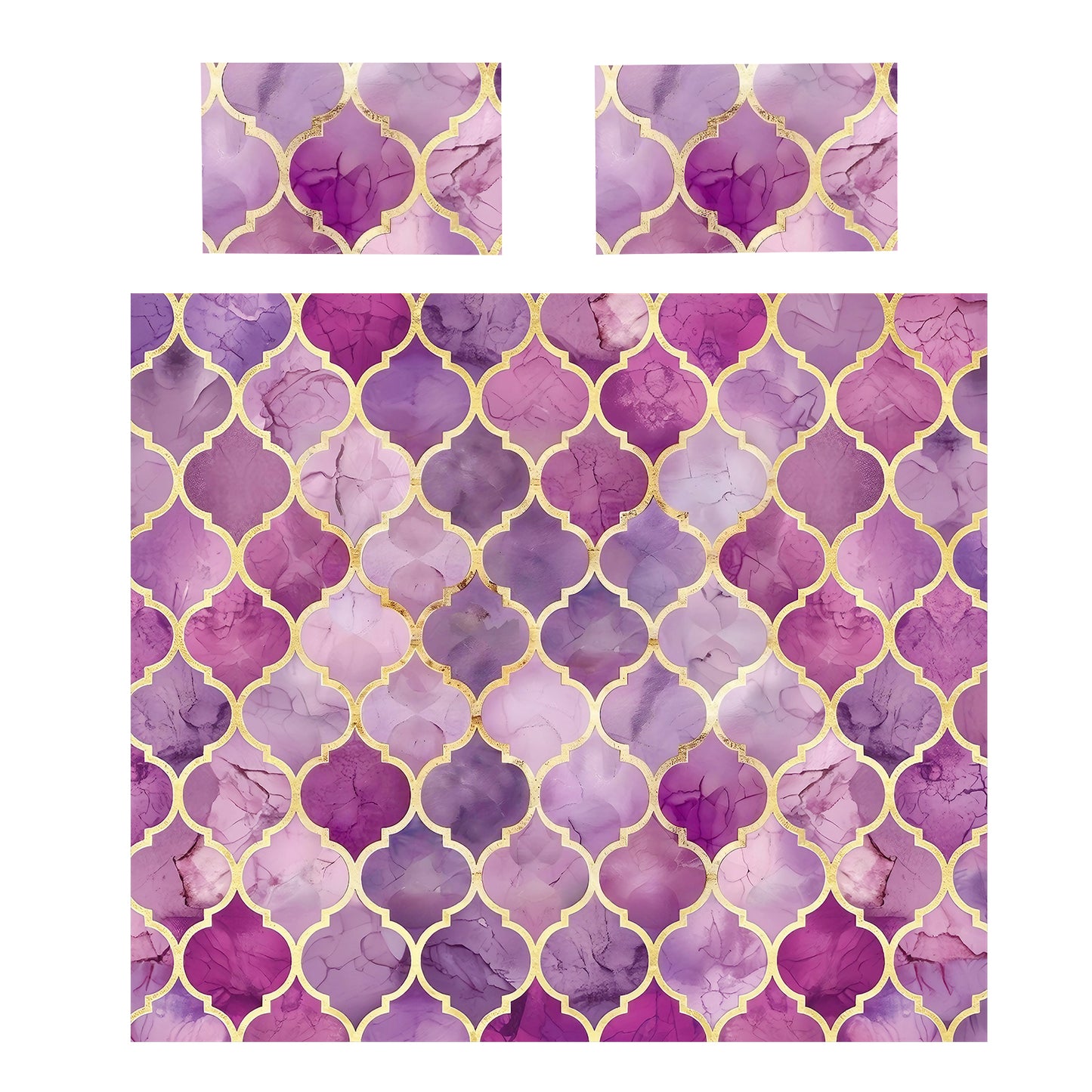 Purple Lantern Shape Design Duvet Cover Set