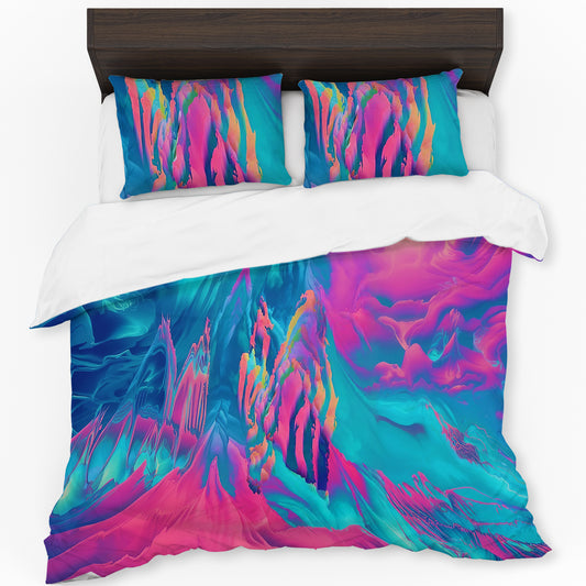 Purple Painted Abstract Duvet Cover Set