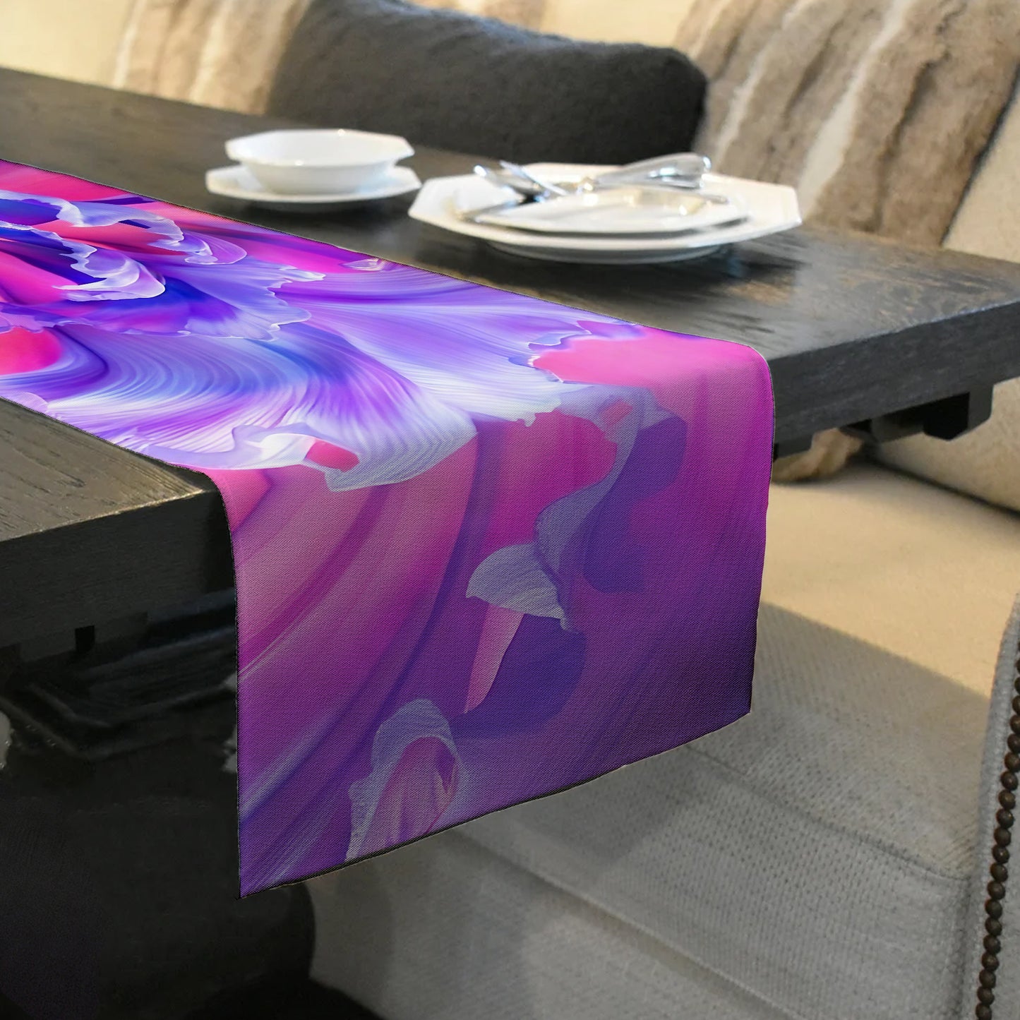Purple Petals 160cm Table Runner