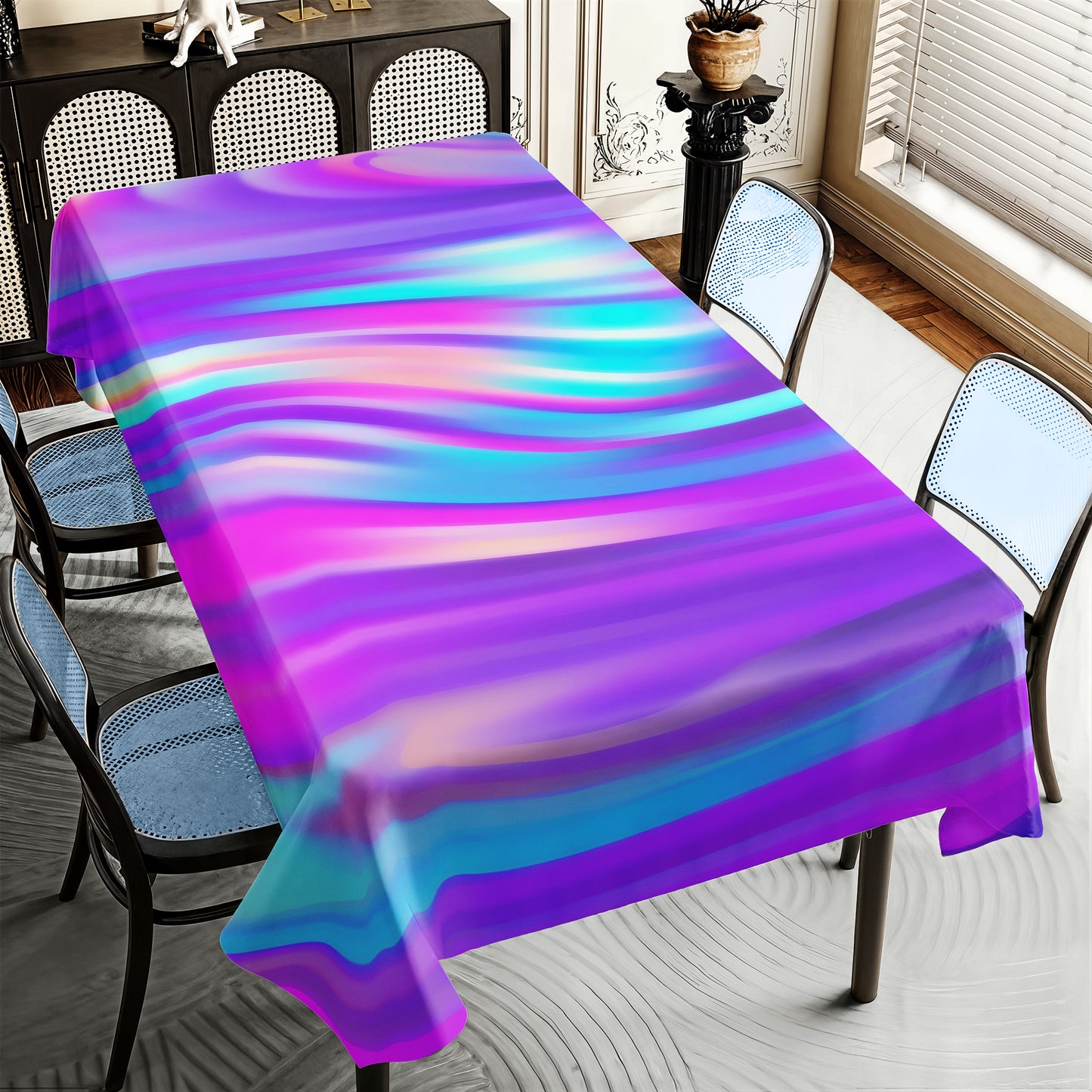 Purple Phantom Streams Rectangle Tablecloth