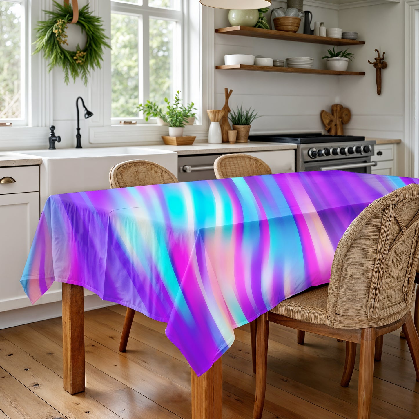 Purple Phantom Streams Rectangle Tablecloth