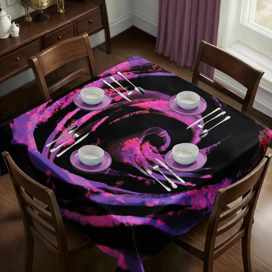 Purple Pink Rose Square Tablecloth