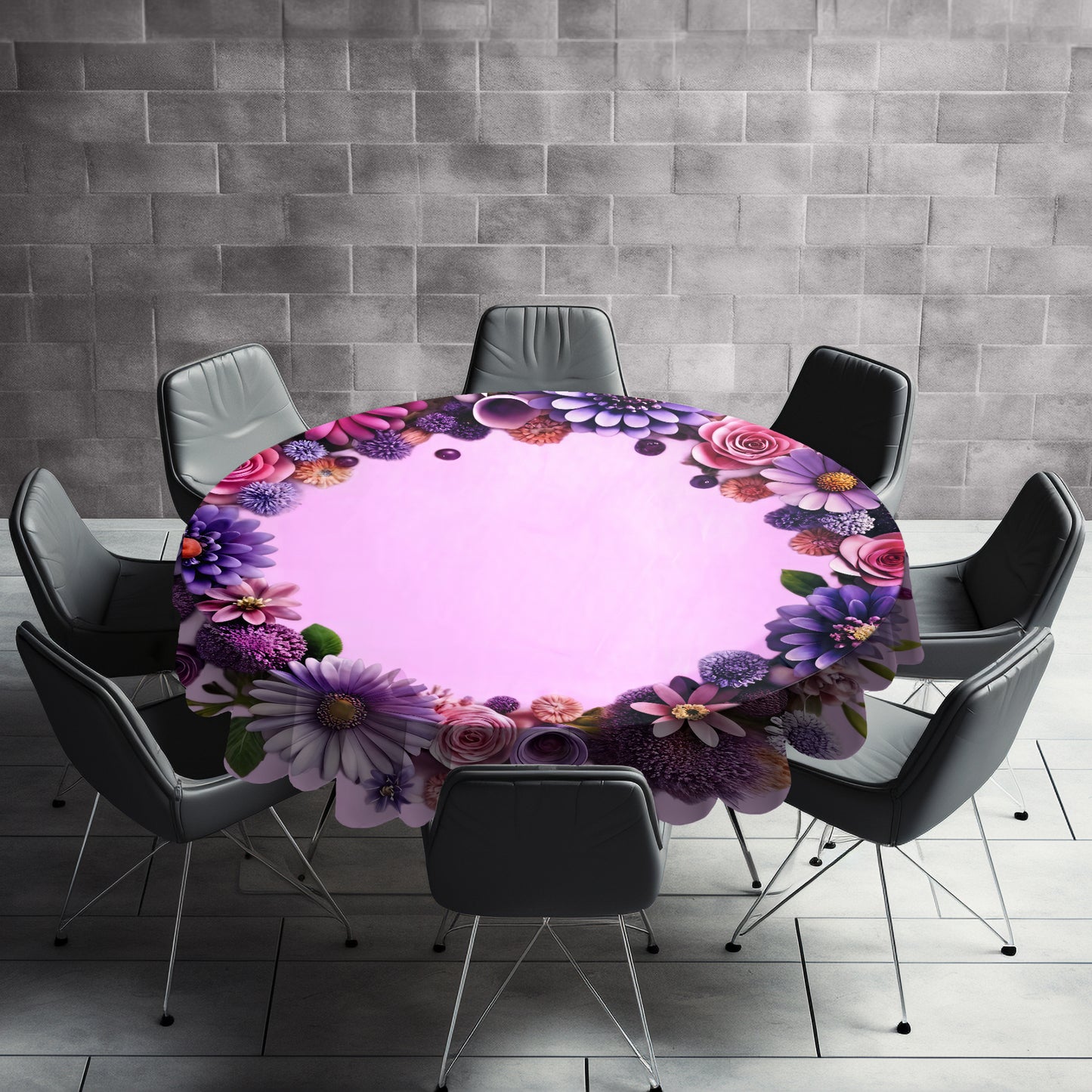 Purple Ring Round Tablecloth