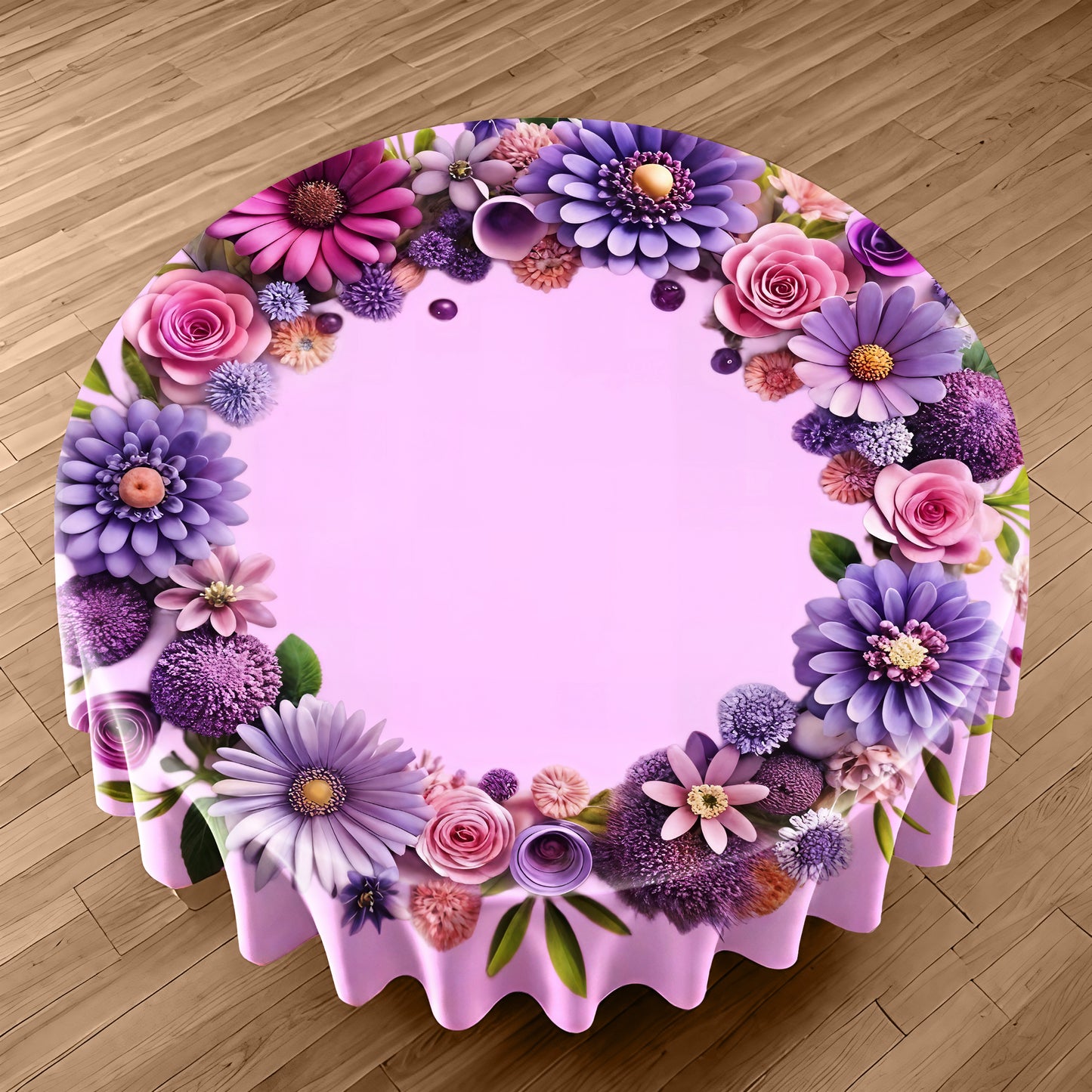 Purple Ring Round Tablecloth