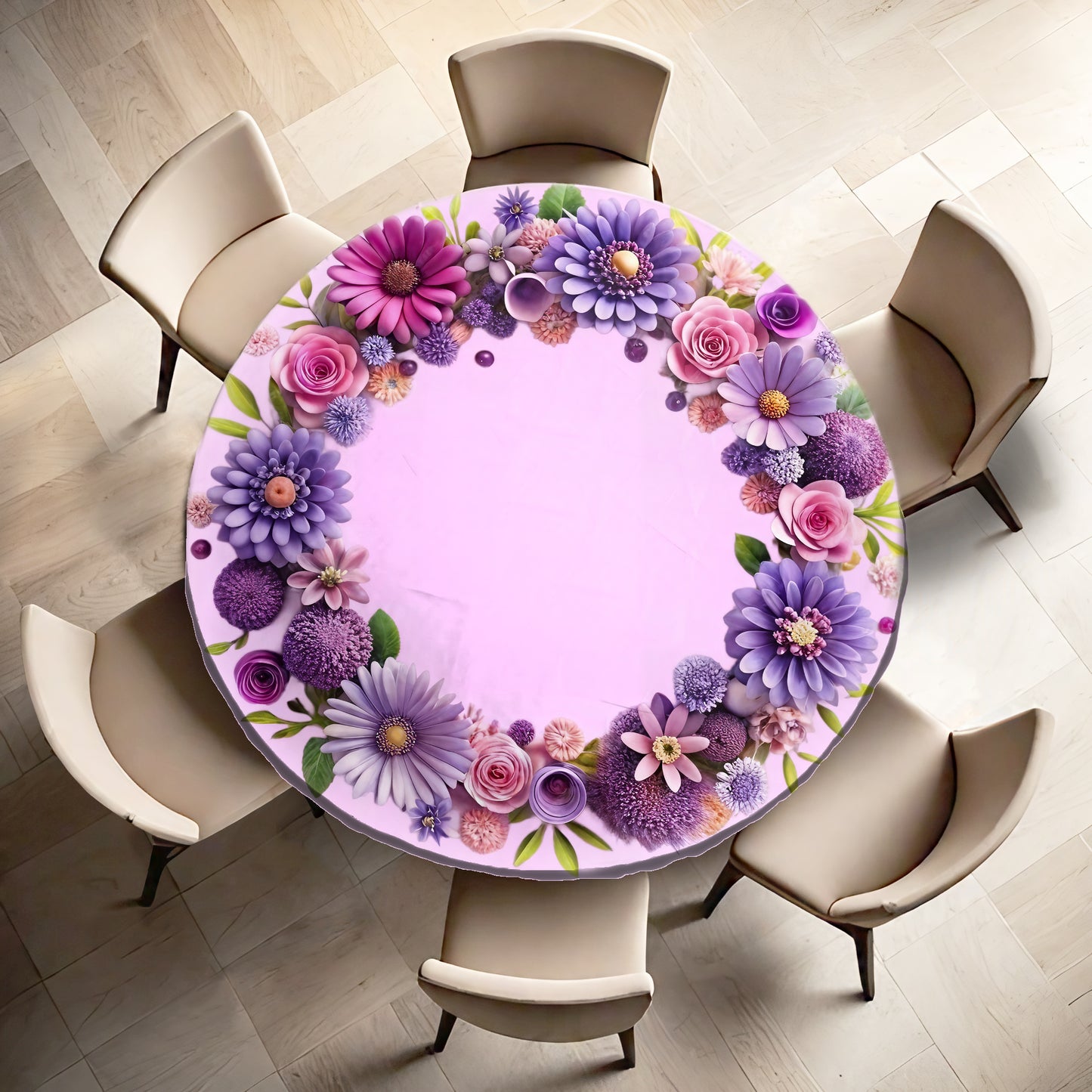 Purple Ring Round Tablecloth