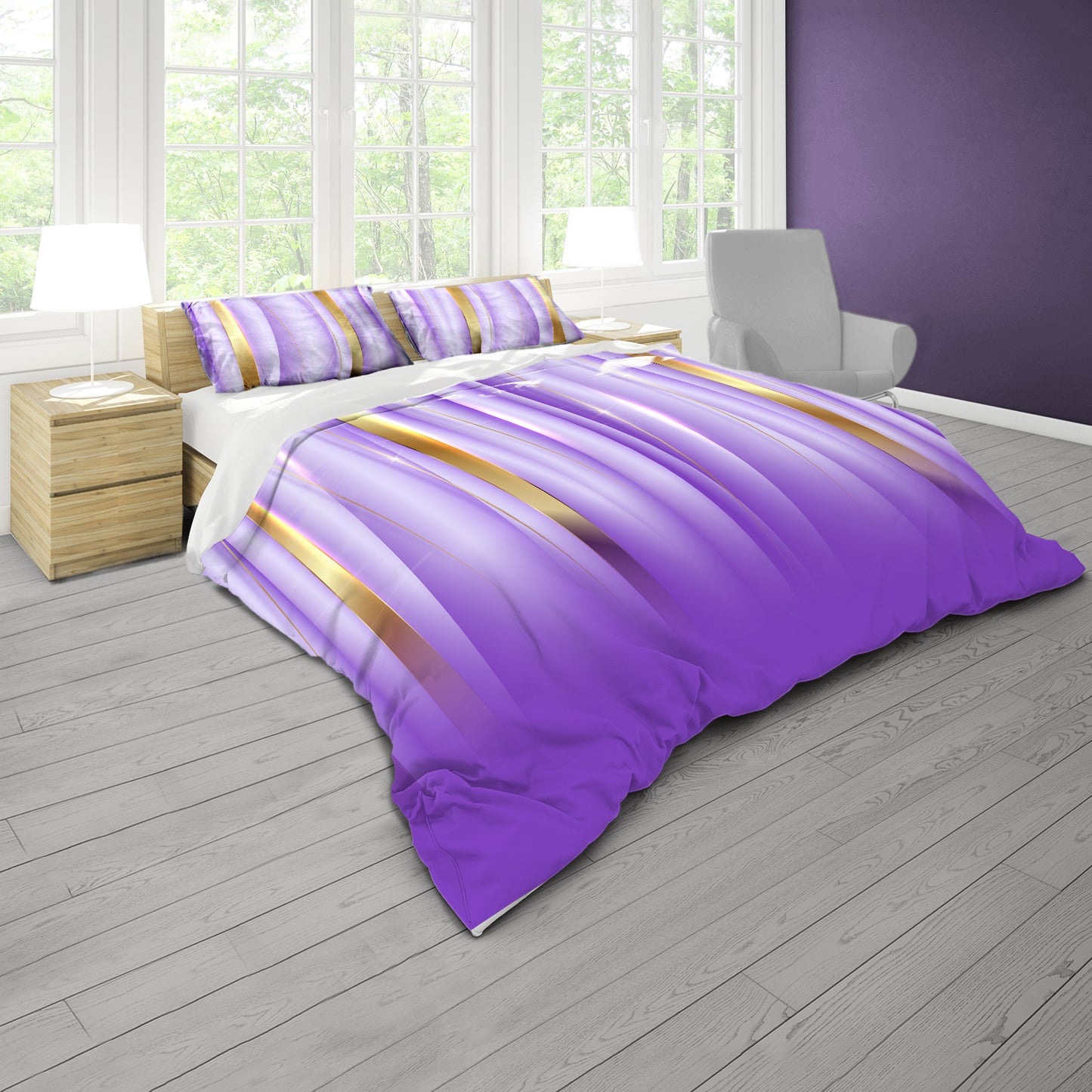 Purple Royal Veil Duvet Cover Set