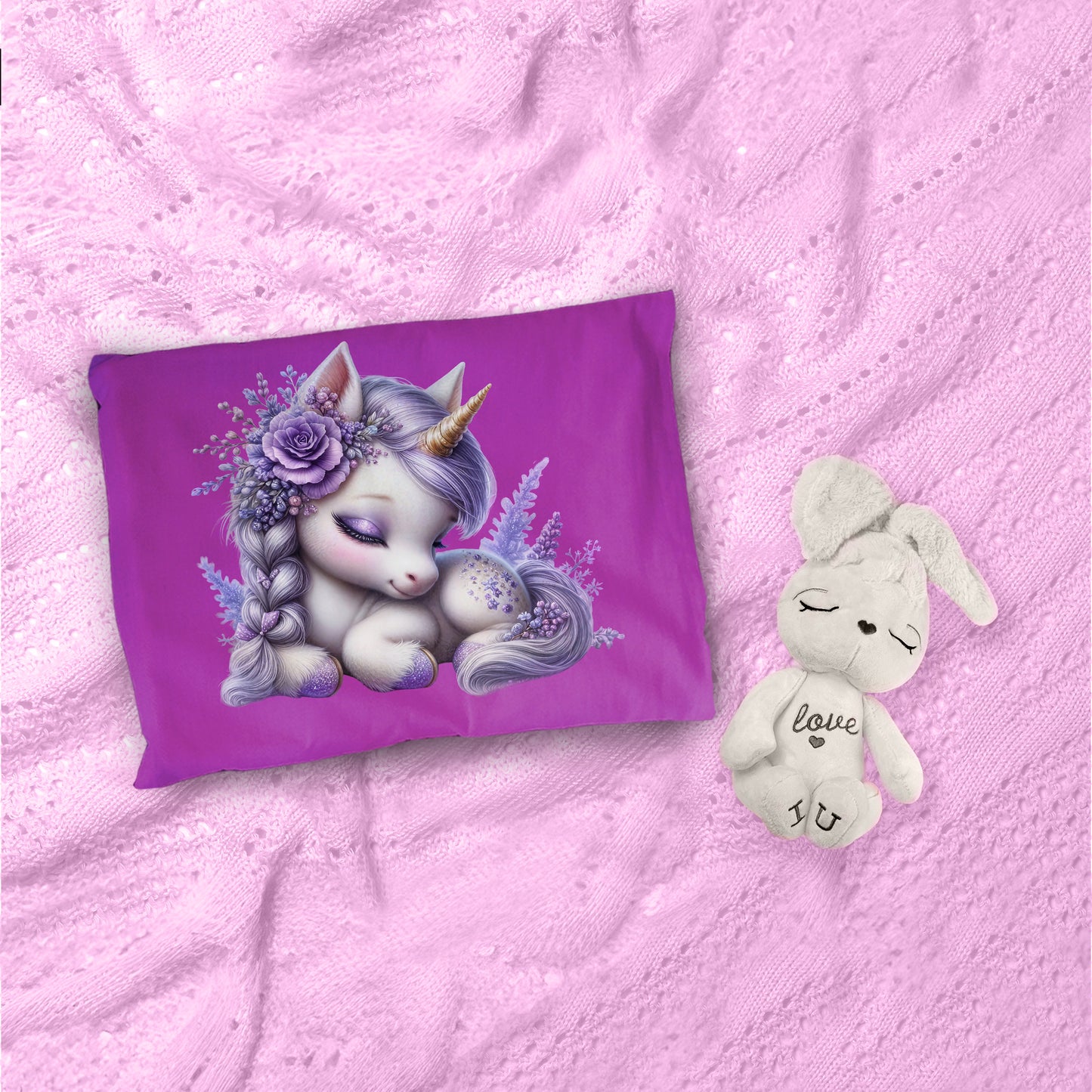 Purple Unicorn Cot Set