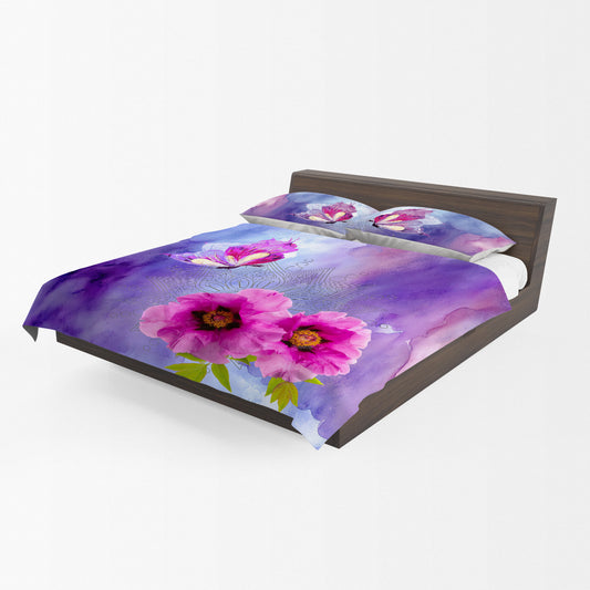 Purple Water Hibiscus Colour Duvet Cover Set