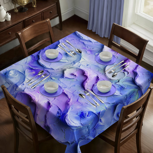 Purple Wave Square Tablecloth