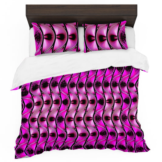 Purple Windy Waves Duvet Cover Set