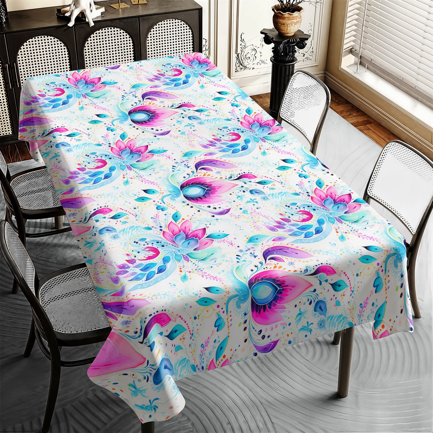 Purple Wings Rectangle Tablecloth
