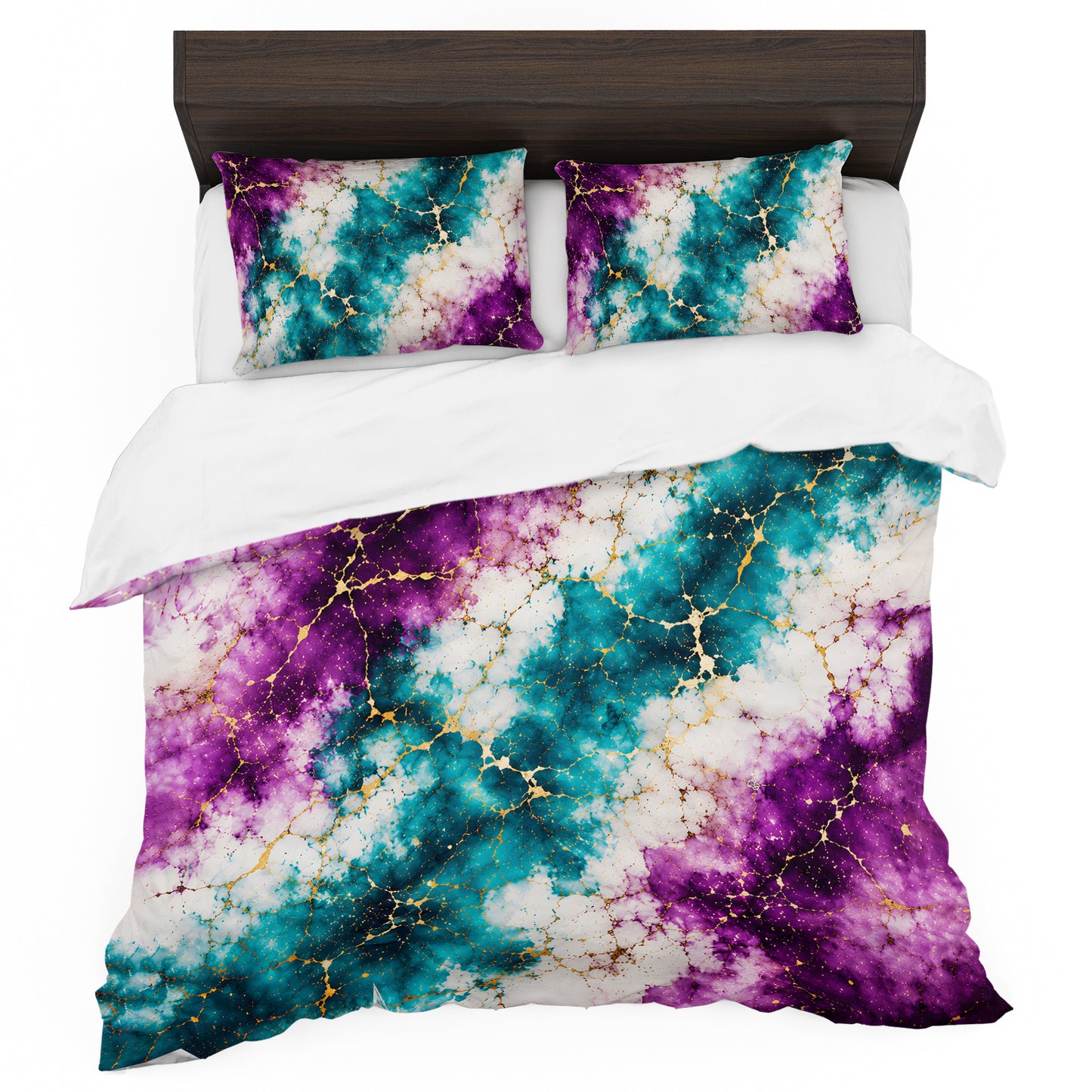 Purple & Turquoise Explosion Duvet Cover Set