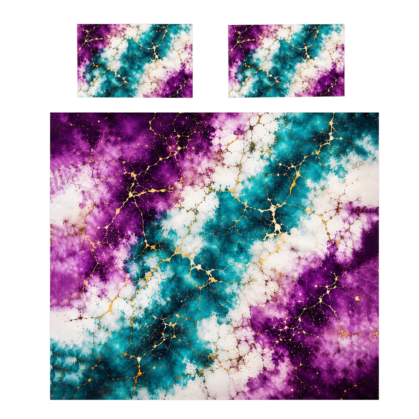 Purple & Turquoise Explosion Duvet Cover Set
