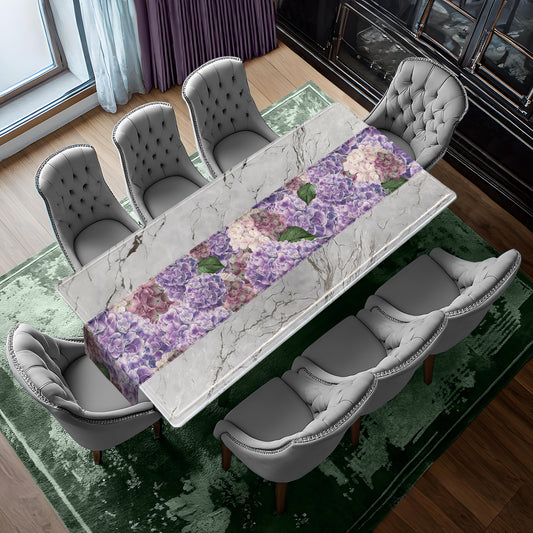 Purple & White Floral Table Runner By Mark van Vuuren