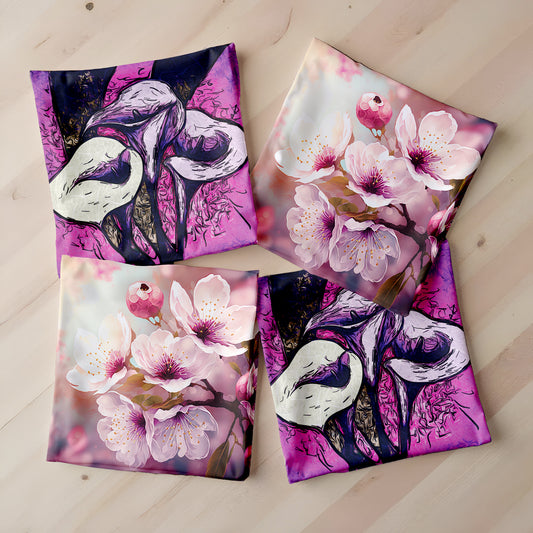 Purple and Pink Flowers Luxury Scatter Covers (Set of 4)