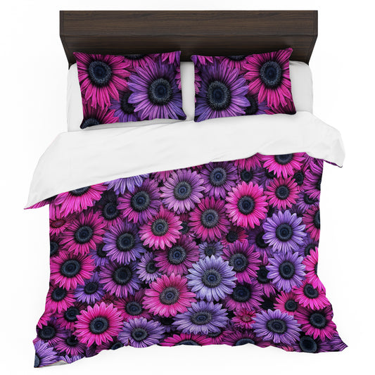 Purple and Pink Flora Duvet Cover Set