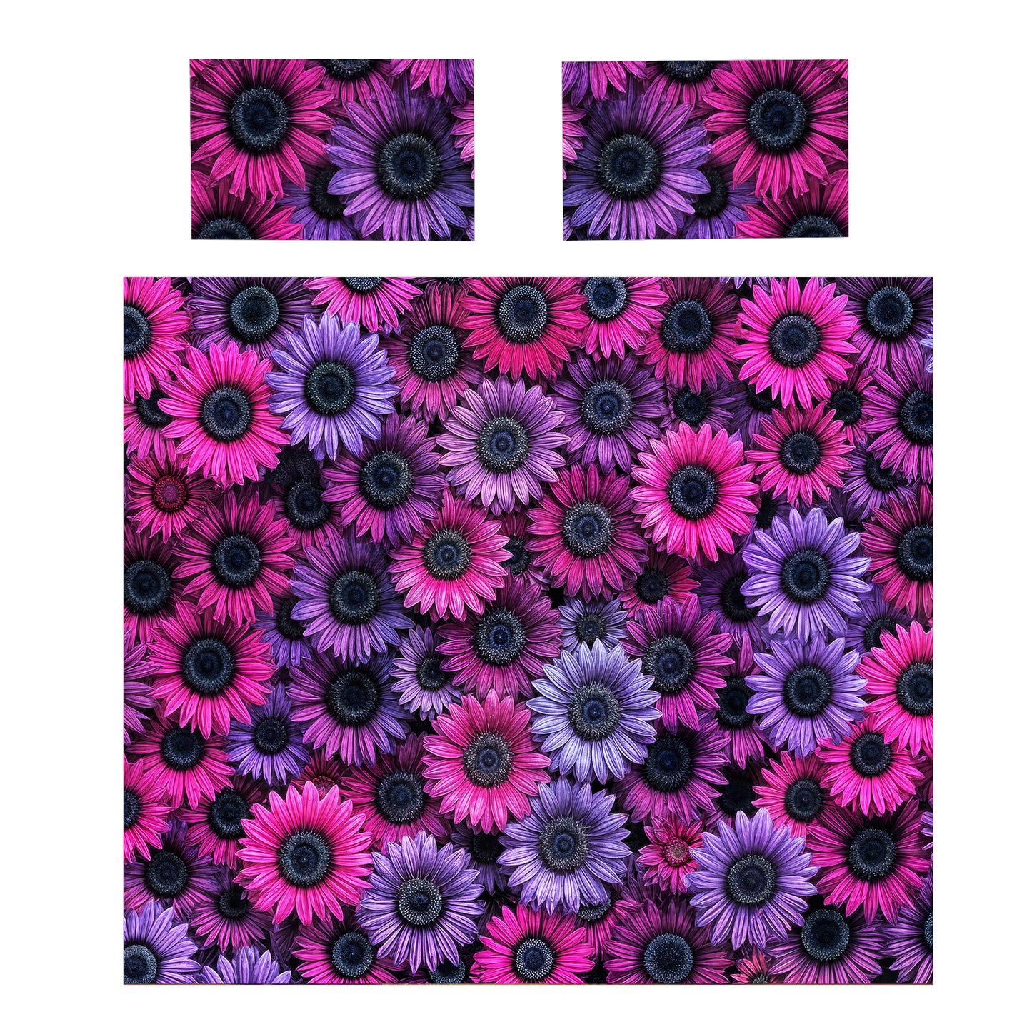 Purple and Pink Flora Duvet Cover Set