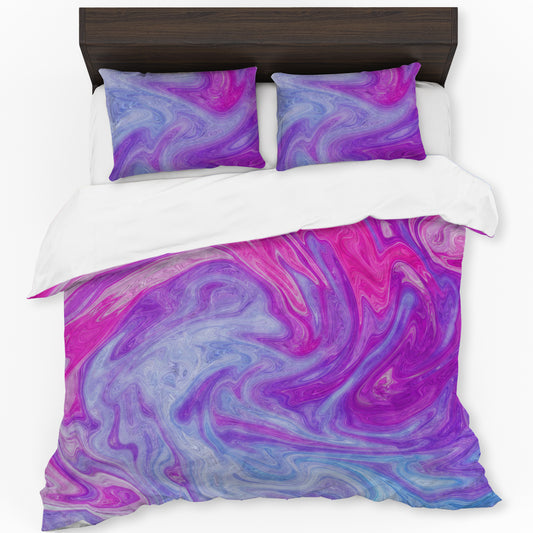Purple and Pink Spiral Duvet Cover Set